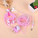 Epaal® 8-in-1 Spiral USB and Earphone Cable Protectors Winder, Sticker, Clips, Organizer Clip (Kitty Pink)