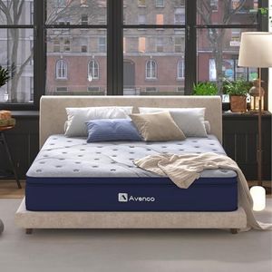 Avenco Colchón 140×200, Híbrido de Varias Capas de Espuma de Memoria de Gel Colchón, Individualmente Envuelto Colchón de Muelles Internos