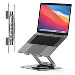 TobenONE USB C Laptop Docking Station Stand for MacBook Pro/Air/Dell/HP/Surface/Lenovo, Detachable USB C Hub, 4K HDMI, 2 USB 3.0, RJ45, PD 3.0, Universal Laptop Dock with 360 Rotating Base Grey