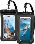 Spigen Aqua Shield Floating Waterproof Cover Case A610, IPX8 Waterproof Phone Case for iPhone 15 Pro Max and More, Samsung Galaxy S24 Ultra, Pixel 7a and up to 8.2inch - Black(2 Pack)