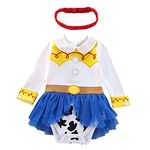 MYRISAM Jessie Costumes for Baby Toddler Girls Princess Birthday Cowgirl Tutu Bodysuit Romper Tutu Dress w/Headband 3-6M