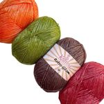 Retro-Glam Metallic Yarn, Super Soft & Shiny Acrylic for Knitting and Crocheting, Assorted Multi-Color Set, Bulk Size 4 Skeins, 1280yds/400g, 3 DK Weight/Light Worsted (Fall Pack)