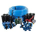 Orbit 50021 In-Ground Blu-Lock Tubing System and Digital Hose Faucet Timer, 2-Zone Sprinkler Kit, Blue, Black