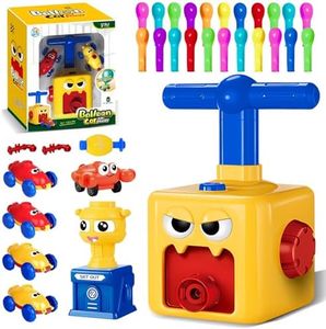 Balloon Launcher Toy Set, Powered Cars Toy with Pump, Creative Inflatable Balloon Pump Racing Car