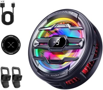 ZORBES® Phone Cooler for Gaming, Magnetic Mobile Cooler with 3 Level Modes, LCD Display & RGB Light, Semiconductor Technology Gaming Cooler with Clips for iOS & Android Phones and IPAD