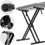 CAHAYA Keyboard Stand Double Braced X Style Adjustable Digital Piano Keyboard Stand with Locking Straps for 61 76 88 Keys (5 Heights Available) CY0245
