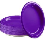 Disposable Paper Plates Purple, 6 3/4 Inches Paper Dessert Plates, Strong and Sturdy Disposable Plates for Party, Dinner, Holiday, Picnic, or Travel Party Plates, Pack of 50 - by Amcrate