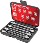 CARBYNE Metric Extra Long Hex (Allen) Bit Socket Set - 7 Pieces, (3mm to 10mm Sizes), 3/8" Drive, S2 Steel Bits, CrV Sockets • From a Family-Run Tool Company Based in the U.S.A.