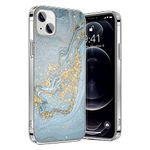 SaharaCase Marble Series Case Cover for Apple iPhone 13 6.1" (2021) [Shockproof Bumper] Rugged Protection Anti-Slip Grip Slim Fit - Blue