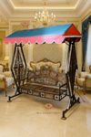 RACOLLECTION Swing Jhula for Home & Garden/Porch/Balcony 3 Seater Weight Capacity 300Kgs+ (Swing-Online-002), 177.8 Centimeters, Black (3 Seater 3RD)