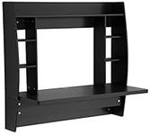 Prepac Black Floating Desk with Storage