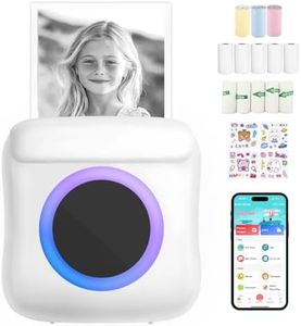 Mini Bluetooth Thermal Printer C1 – Portable Ink free Pocket Printer for Photos, Labels, Notes, for Home, School, Office Organization – Compatible with iOS & Android – Includes 13 Rolls Paper