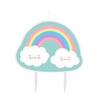 Amscan 9904311 Rainbow & Cloud Birthday Candle Pink, Yellow, Blue and Lavender