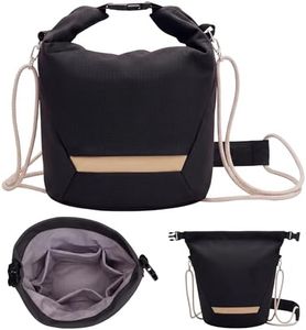 Supcomsta Camera Sling Bag, Small Camera Case, Compact Crossbody Bag for Women, Water-Repellent Bag Compatible with Mirrorless and Action Camera (Black)