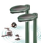 maxfetched Solar Snake Repellent Ultrasonic Outdoor with LED Light, Sonic Mole Repeller Solar-Powered, Snake Mole Vole Gopher Away for Lawn Yard 2PK