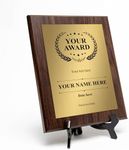 Signs ByLITA Customizable Wooden Plaque Award | Easel Mount Option | Recognition Gift for winners of awards, certificates and achievements | Employee Student Prize