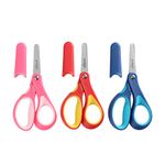 LIVINGO 5" Small School Student Blunted Kids Craft Scissors, Sharp Stainless Steel Blades Safety Comfort Handles for Children Cutting Paper, Assorted Color, 3 Pack