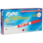 Expo Dry Erase Markers, Whiteboard Markers with Low Odour Ink, Fine Tip, Red, 12 Count