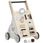 Haus Projekt Scandi Baby Walker, Wooden Walker for Babies, Baby Push Along Activity Walker Wood, Wooden Toys, Baby Toys for 1 Year Old Boy, First Birthday Gifts for Boys