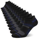 Cooplus Mens Ankle Socks Athletic Cushioned Breathable Low Cut Tab With Arch Support-6Pairs