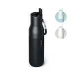 LARQ Bottle Flip Top 25oz - Insulated Stainless Steel Water Bottle with Straw | Thermos, BPA Free | Reusable Water Bottle for Sports, Gym, and Travel | Keep Drinks Cold for 24 Hours, Obsidian Black