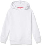 Amazon Essentials Boys' Fleece Pullover Hoodie Sweatshirts, White, Large