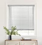 LazBlinds Cordless 1" Aluminum Horizontal Mini Blinds, Light Filtering Blinds for Windows, Blinds & Shades for Window Size 22'' W x 48'' H, Silver Grey