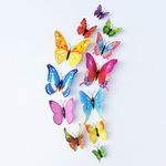 JAAMSO ROYALS Colourful 3D Magnet Butterfly Stickers for Wall, Butterfly Decoration Items, Butterfly Stickers, Butterfly Wall Decor, Butterflies, Butterflies for Wall Decoration (Set of 24)