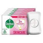 Dettol Skincare Moisturizing Beauty Bathing Soap Bar (625gm)| With 2x moisturizers & Argan Oil| Softer Skin , 125gm - Pack of 5