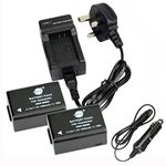 DSTE® 2-Pack Spare Battery and DC108U Travel Charger Kit for Panasonic DMW-BMB9 Lumix DMC-FZ40 DMC-FZ45 DMC-FZ47 DMC-FZ48 DMC-FZ60 DMC-FZ62 DMC-FZ70 DMC-FZ72 DMC-FZ100 DMC-FZ150 V-Lux2 V-Lux3 Camera as Leica BP-DC9