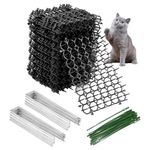 Gobesty Cat Deterrent Mat, Cat Scat Mat with Spikes, 12 Pcs Cat Repellent, Cat Animal Spikes Repellent Deterrent Mat for Flowerbed,Lawn and Garden Protection (20x15.5cm)