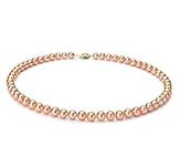 Pink 6-7mm AA Quality Freshwater Gold filled Cultured Pearl Necklace-36 in Opera length