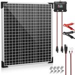 VOLTSET 24V 50W Solar Panel Kit, Solar Battery Trickle Charger Maintainer + MPPT Charge Controller + Adjustable Bracket + SAE Connection Cable, Charge 24V Battery of Car RV Boat Trailer Motorcycle
