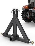 Sulythw 3 Point Trailer Hitch 2" Receiver Heavy Duty Tractor Drawbar Quick Hitch Category 1 Compatible with BX, Kubota, John Deere, NorTrac, Kioti, Yanmar