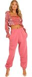 Crazy Girls Womens Fleece Casual Oversized Jogging Joggers Tracksuit Bottoms Ladies Jog Pants Size XS S/M M/L (16/18, Pink)