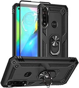 Moto G Power 2020 Case, Moto G Power Case 2020 with [1 Pack] HD Screen Protector, Military-Grade Shockproof Kickstand Protective Cover for Moto G Power 2020 (Black)