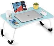 Tarkan Stud Foldable Wooden Mini Lapdesk for Couch, Sofa Bed, Study Tray Table Stand for Writing (Sky Blue)