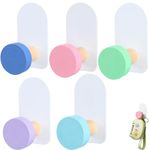 Babbblisio 5 PCS Sticky Hooks for Hanging self Adhesive Hooks Sticky Hooks Extra Strong Kids Coat Hooks Hooks Stick on Coat Hooks Wall Mounted Versatile Self Adhesive Wall Hooks(Macaron Round)