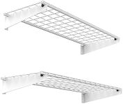 Wallmaster 2-Pack 15x45 Heavy Duty Garage Wall Shelving 45-inch-by-15-inch Wall Mount Garage Storage Rack Floating Shelves Max Load 400lb White