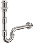 OPERMAXER Bathroom Sink Stopper Bottle Trap, U-Shape 1-1/4 inch Slip Inlet Drain, Adjustable Height P Trap Set NO Overflow, General US/CA Standard, Thickened(29.8oz),Brushed Nickel