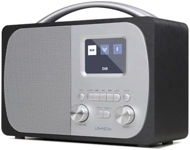 LEMEGA DR5 Portable DAB/DAB+ Digital Radio,Bluetooth Speaker with FM Radio,Kitchen/Bedside FM Radio, Dual Alarms Clock,Sleep Timer, 40 Presets, Colour Display,Mains Powered or Batteries,Anthracite