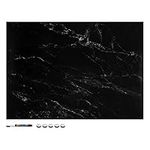 Navaris Magnetic Memo Board Whiteboard - 70 x 50 cm Dry Erase White Board with Design for Wall - Includes Marker and Magnets - Black Marble