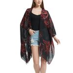 Women's Beach Long Swimwear Cover Up Swiss Dot Chiffon Kimono Cardigan Swimsuit
