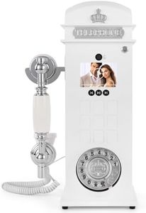 UKBW Video Audio Guest Book Wedding Phone, Record Customized Video Audio Messages, Preserve Your Special Occasions, Ideal for a Variety of Memorable Party Occasions(Crown White)