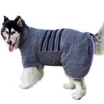 Dog Drying Coat - Dog Bathrobe Towel, Microfibre Fast Drying Super Absorbent Pet Dog Cat Bath Robe, Quick Drying Adjustable Collar & Waist Dog Dressing Gown for Cat & Small Medium Large Dogs (Small)