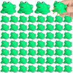 60 Pieces Rubber Frogs Mini Rubber Frogs for Bath Squeak and Float Frogs Green Rubber Frogs Shower Frog Swimming Bathtub Toys for Boys and Girls Shower Bathtub Pool Birthday Party Decoration