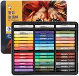 Marie's Oil Pastels Set, Tin Box 36 Colors + 3 Bonus White Sticks, Rich Pigments, Smooth Soft Texture for Painting, Drawing and Sketching - for Artists, Beginners, Students and Teachers (10 x 70 mm)