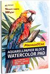 TRITART A2 Size Watercolour Paper - Mixed Media Art Sketch Pad - 300 GSM Cartridge Paper - Thick Acrylic Paper Artists Sketchbook for Drawing Board or Painting