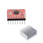 Robotbanao Combo-A4988 Step Stick Stepper Motor Driver Controller+Aluminium Heatsink For 3D Printer,CPU IC,Chips And Boards-Prevent Overheating-Adjust Current