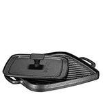 Bruntmor 2-in-1 Pre-Seasoned Square Cast Iron Reversible Griddle Grill Pan and Heavy Grill Press Cookware for Single Burner Stove Tops, 10X10 with Grip Handle, All Stove Types and Oven-Safe, Black.